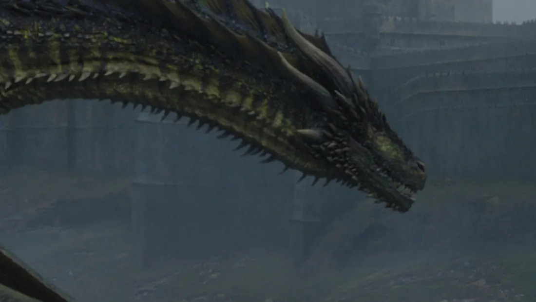 Rhaegal en un fotograma de la serie